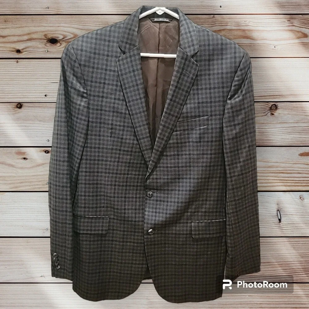 Jack Victor Exclusive Collection Plaid Napoli Sport Coat Blazer Made Canada 42L